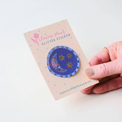 Holographic Sticker | Moon and Stars