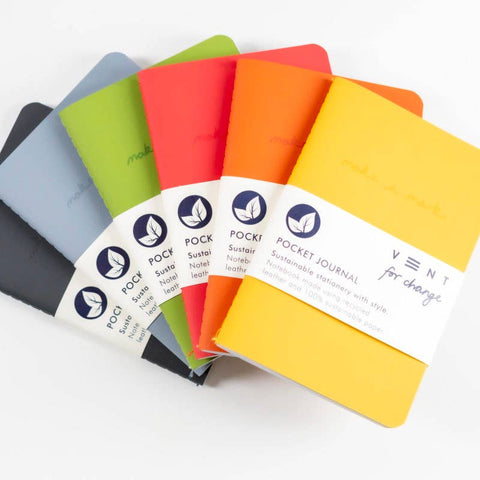 Make a Mark Pocket Journal – Recycled Leather: Yellow