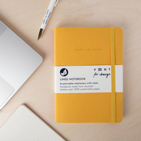 Make a Mark Recycled Leather A5 Journal | Notebook: Mustard Yellow