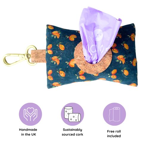 Natural Cork Poo Bag Holder: Rainbow Flecks