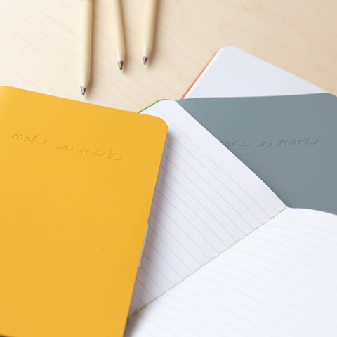 Make a Mark Pocket Journal – Recycled Leather: Yellow