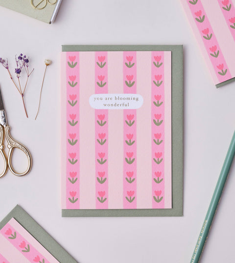 Blooming Wonderful Tulips Greetings Card