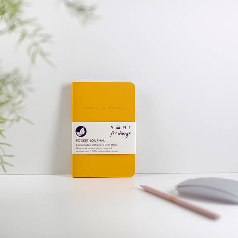 Make a Mark Pocket Journal – Recycled Leather: Charcoal