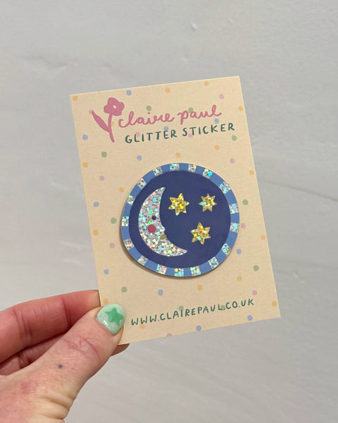 Holographic Sticker | Moon and Stars