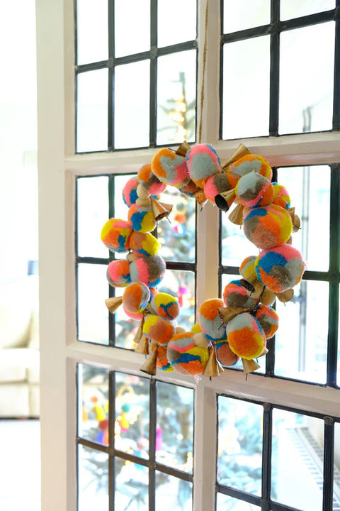 Pompom and Bell Wreath