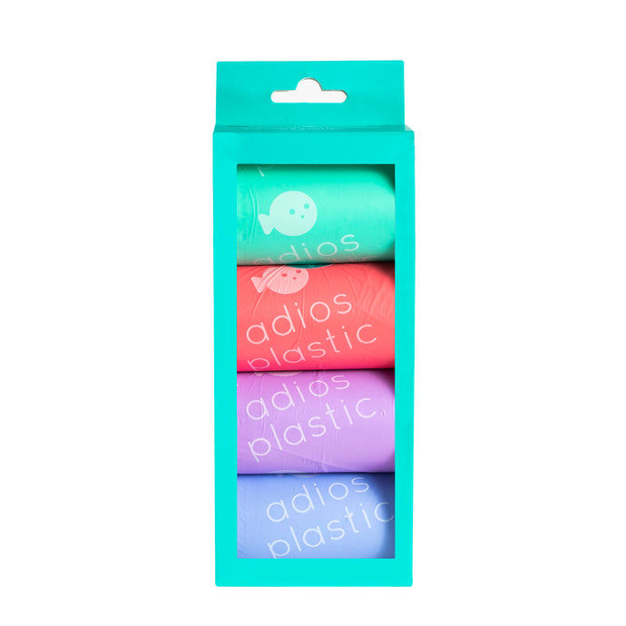 Compostable Dog Poo Bags | 4 Pack | Rainbow