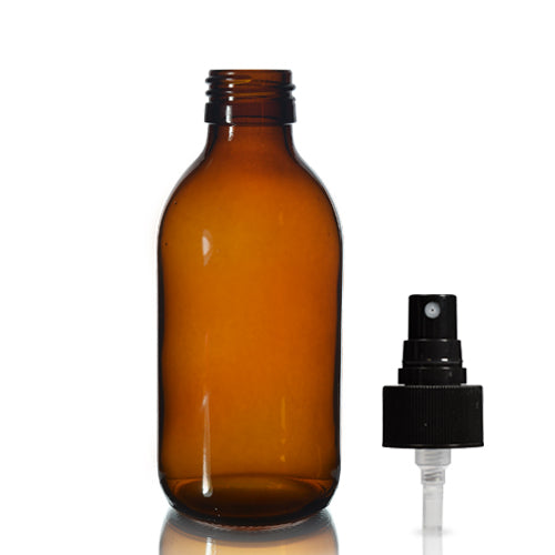 Glass Bottle with Atomiser Spray | Amber | 200ml