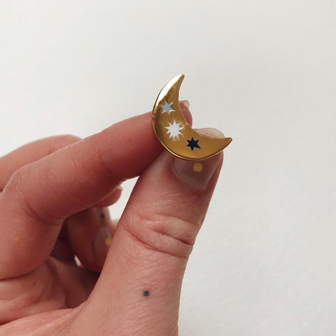 Enamel Pin Badge | Crescent Moon