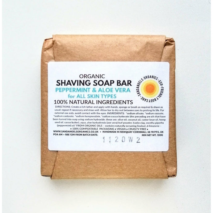 Shaving Soap | Organic | Peppermint & Aloe Vera | Sand Angels