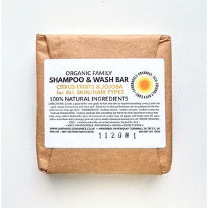 Family Shampoo & Wash Bar | Organic | Citrus & Jojoba | Sand Angels