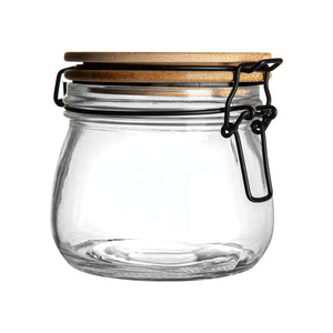 500ml Clip Top Jar | Wooden Lid