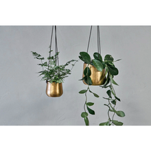 Atsu Brass Hanging Planter, Small | Nkuku