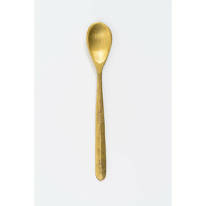 Solid Brass Flat Spoon, 15cm | Nkuku