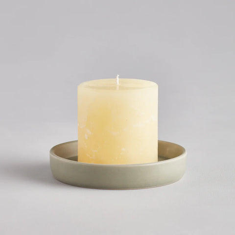 St Eval Grey-Green Candle Plate