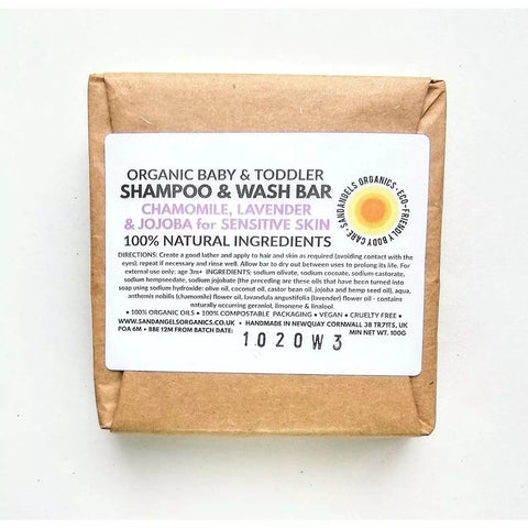 Baby and Toddler Shampoo & Wash Bar 100g | Organic | Sand Angels