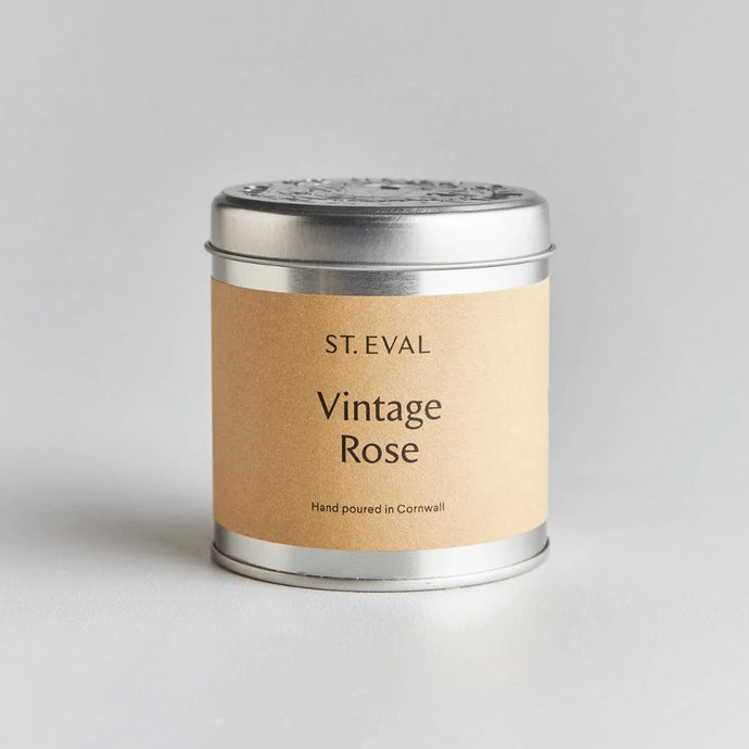 St Eval Tin Candle | Vintage Rose