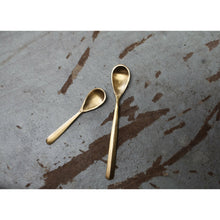 Solid Brass Flat Spoon, 10cm | Nkuku